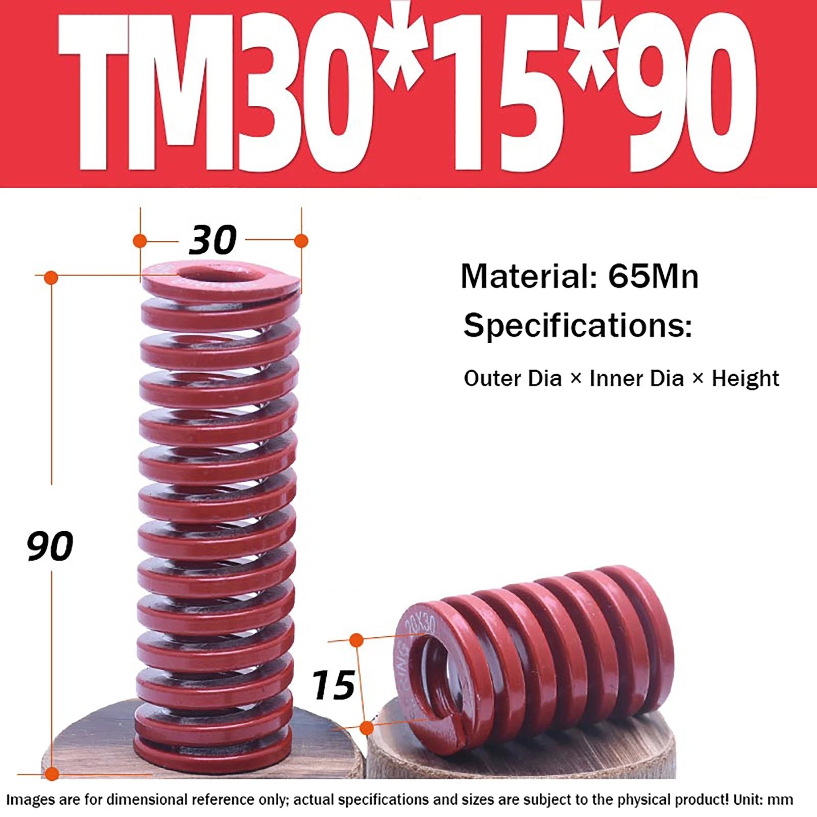 Heavy Load Duty Compression Die Spring, 8mm-50mm Diameter & Up To 400mm Long JIS
