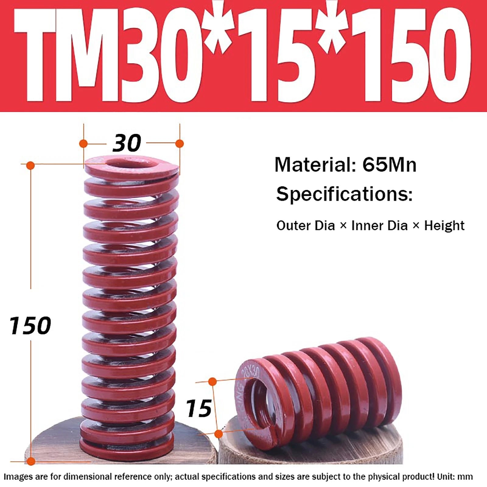 Heavy Load Duty Compression Die Spring, 8mm-50mm Diameter & Up To 400mm Long JIS