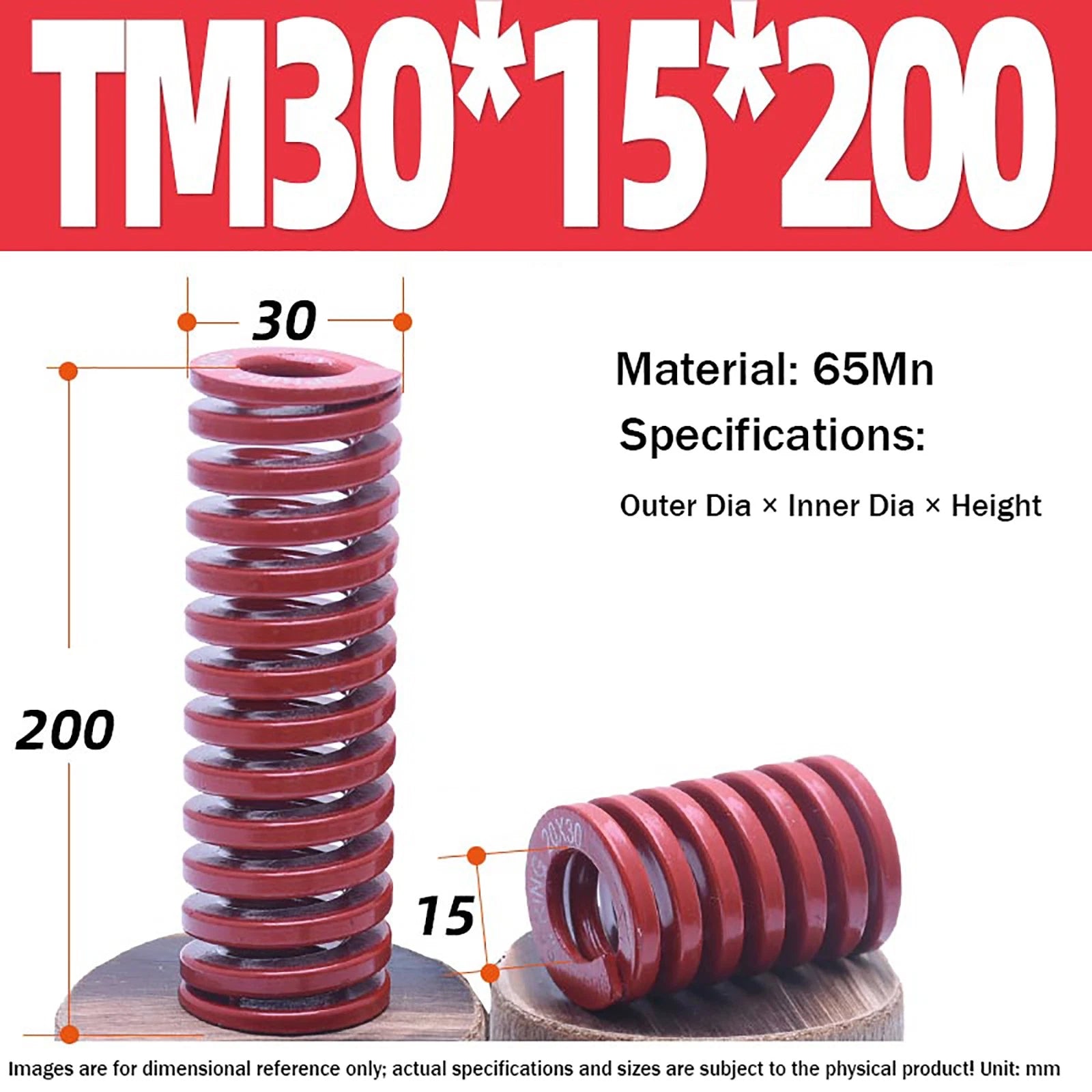 Heavy Load Duty Compression Die Spring, 8mm-50mm Diameter & Up To 400mm Long JIS