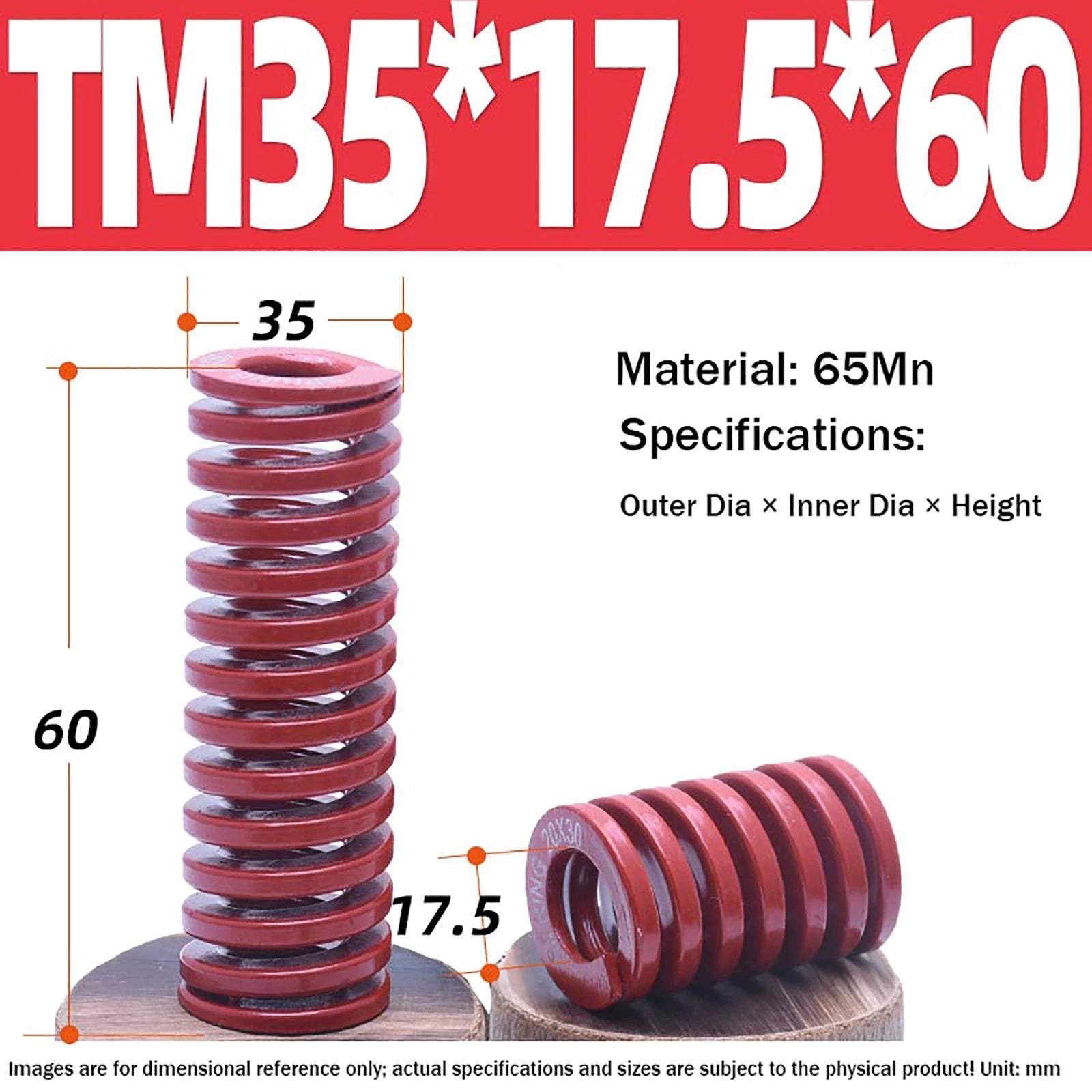 Heavy Load Duty Compression Die Spring, 8mm-50mm Diameter & Up To 400mm Long JIS