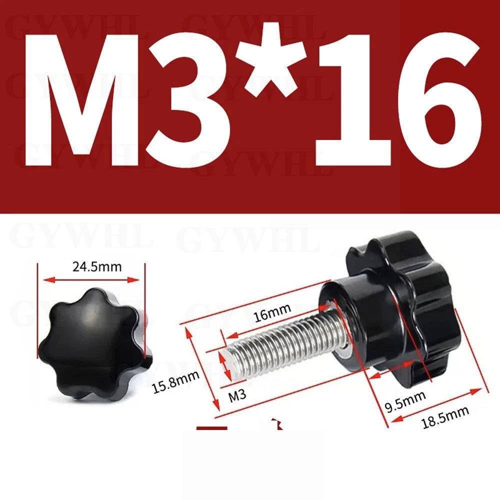 Star Bakelite Thumb Screws – Hand Clamping Knob Bolts, Stainless Steel Thread M3 to M12 - HomeDIYer