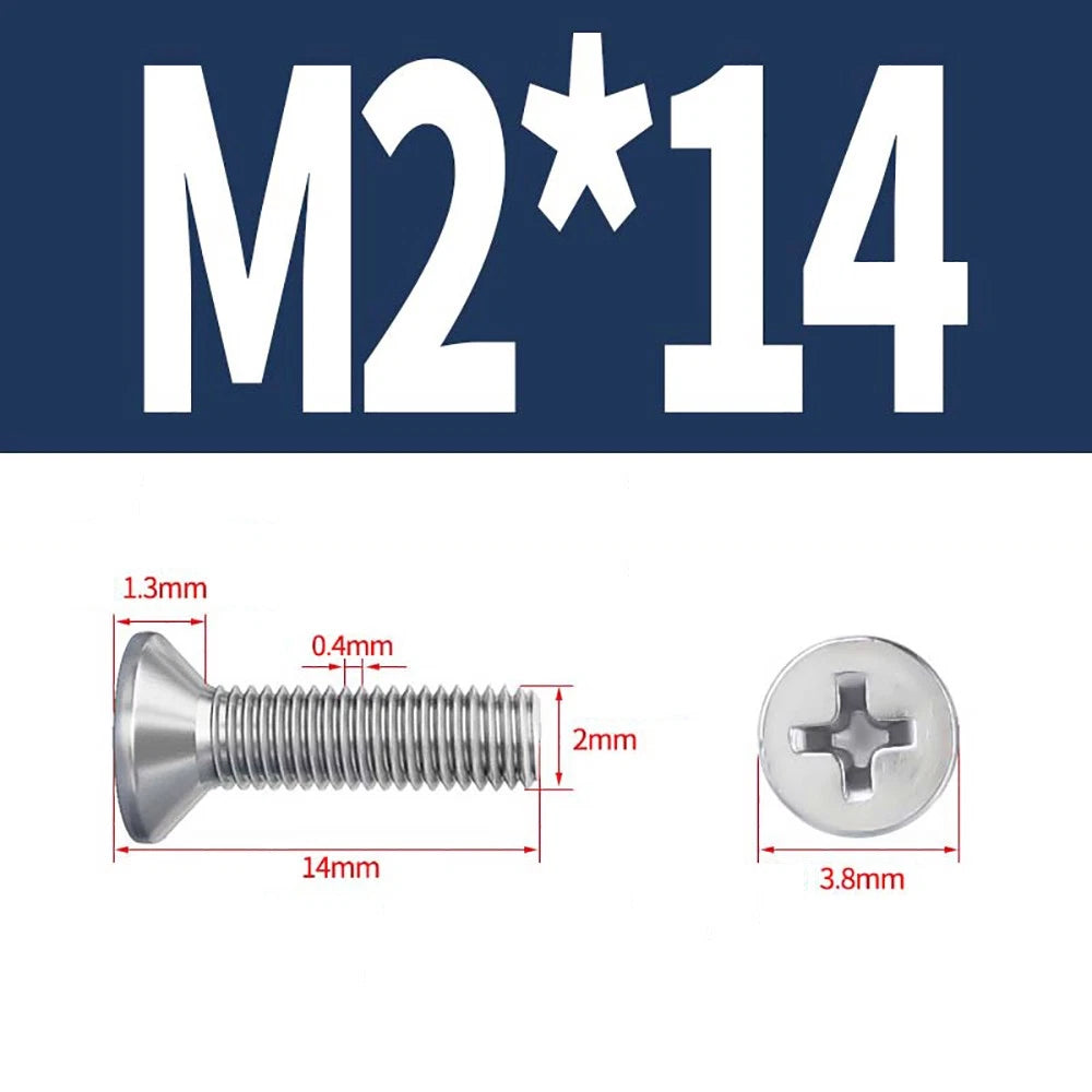 M2–M8 A4 Stainless Steel Phillips Countersunk Screws – Marine Grade, DIN 965, Fully Threaded (3–100mm)