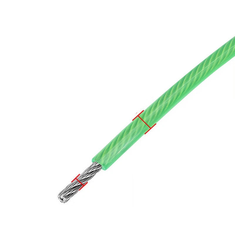 Stainless Steel Wire Rope Metal Cable Rigging 7x7 Pvc Plastic Coated 2,3,4,5,6mm