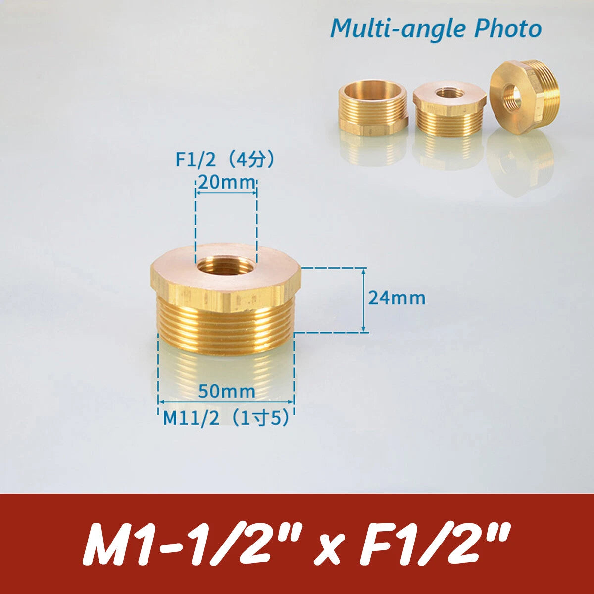 BSP Brass Reducing Hexagon Bush — Male to Female Thread Pipe Fittings