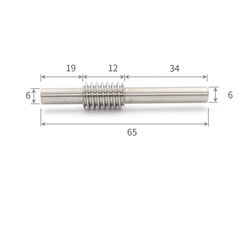 0.5/0.8 Module Worm Gear 20T-60T Teeth Brass Worm Gear Wheel & Worm Gear Shaft