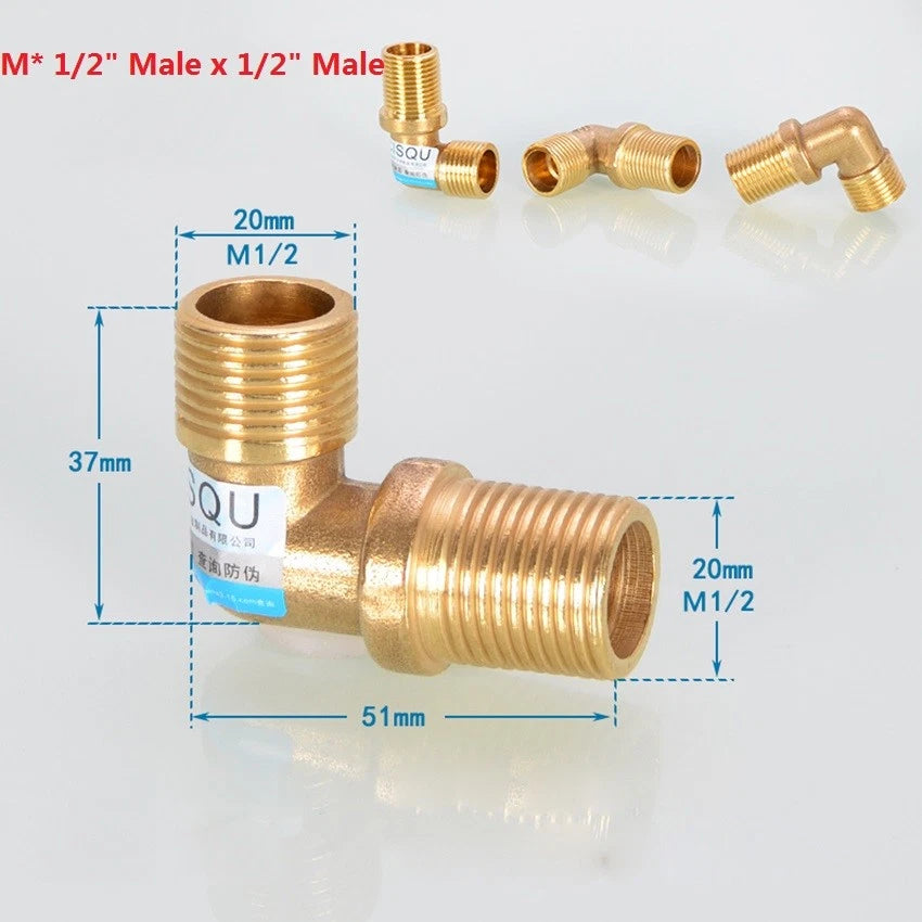 Brass NPT Pipe Fittings – 1/2" & 3/4" Male Female Thread Adapter Connector