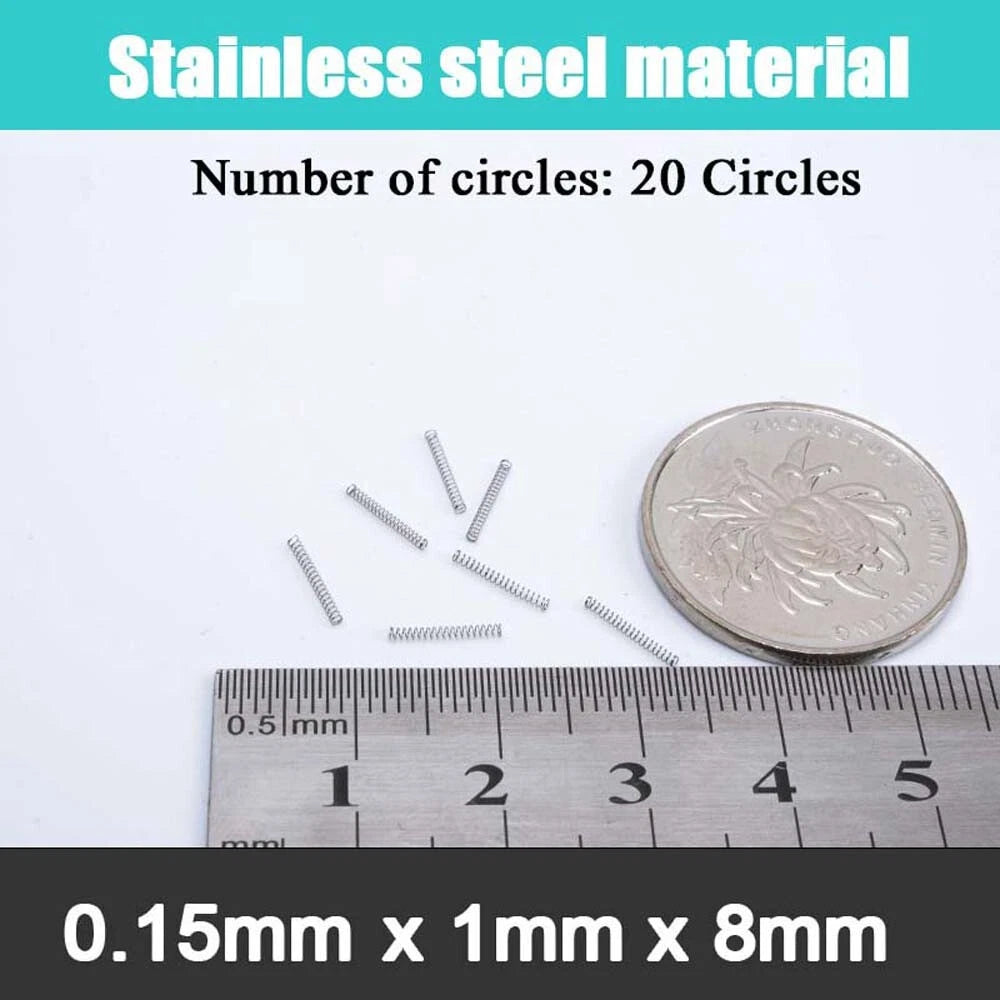 10Pcs 0.15mm WireDia 304 Stainles Steel Compression Spring Pressure Small Spring