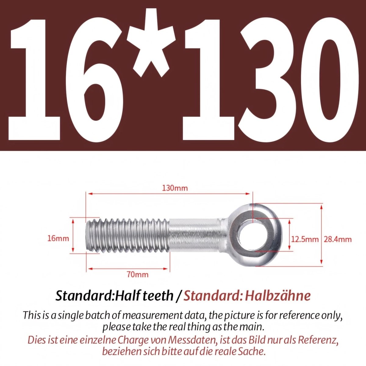 M16 M18 Stainless Steel A2 Eye Bolts – Threaded Ring for Catenary Wire & Hanging - HomeDIYer