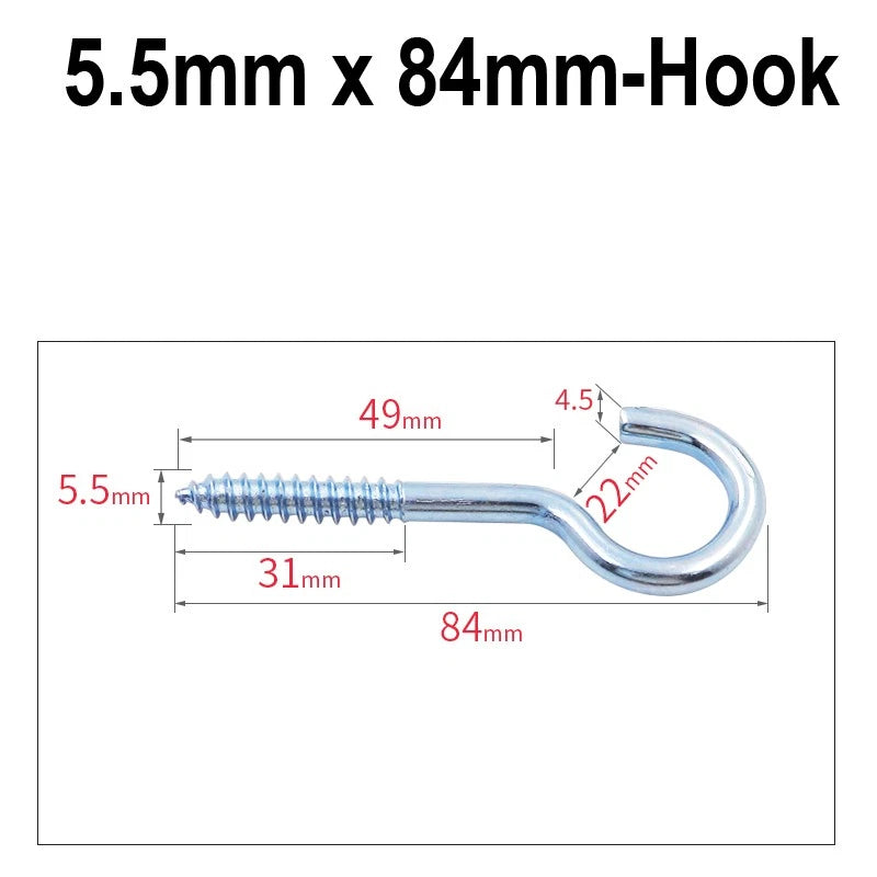 Screw-In Hooks & Eye Hooks — Galvanized, Nickel, Copper & Stainless, 1.1mm–8.6mm