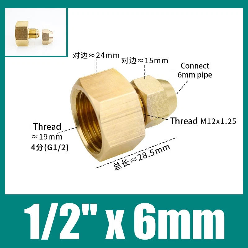 Brass Compression Straight Coupling Connector – Flared Fittings for Copper Pipe