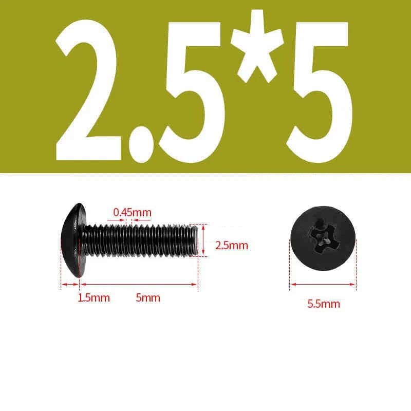 Phillips Pan Head Machine Screws — Nickel Plating & Black Zinc, M2–M6, 10 or 25 Pcs