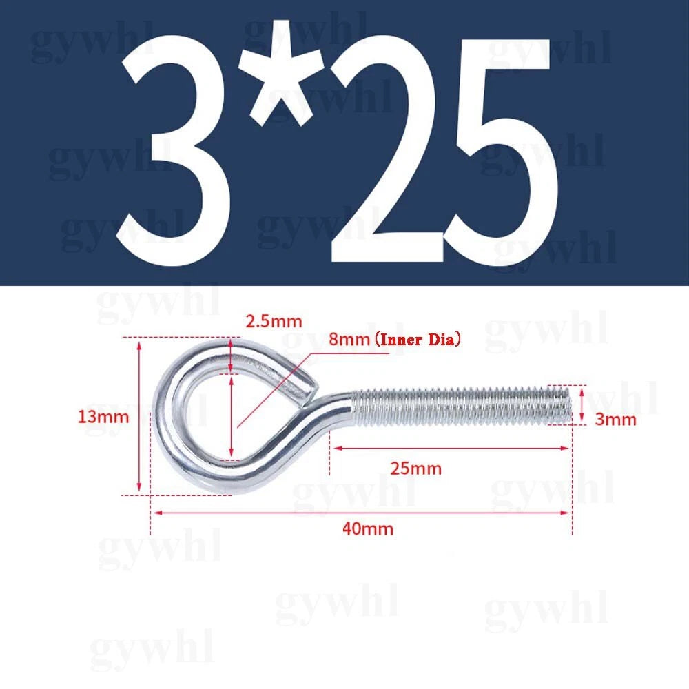Galvanised Eye Screws Hooks Eye Bolts Closed Screws Rod Stainless Threaded Rings