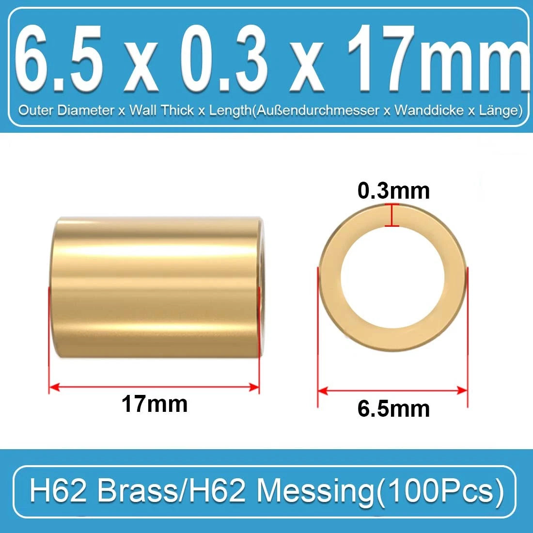 Brass Round Tube Pipe Hollow 2 2.5 3 3.5 4 4.5 5 6mm~10mm Many Sizes and Lengths