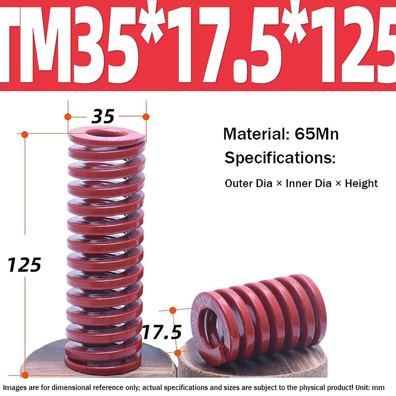 Heavy Load Duty Compression Die Spring, 8mm-50mm Diameter & Up To 400mm Long JIS