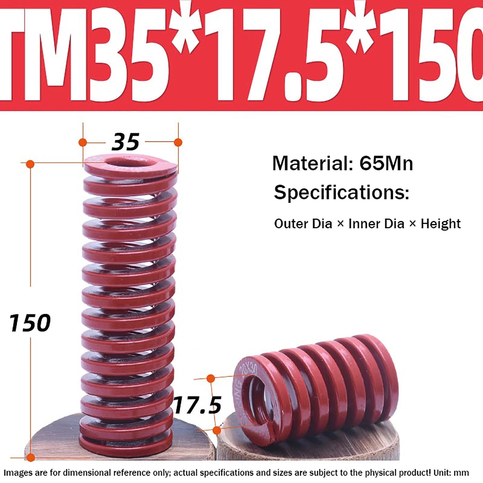 Heavy Load Duty Compression Die Spring, 8mm-50mm Diameter & Up To 400mm Long JIS