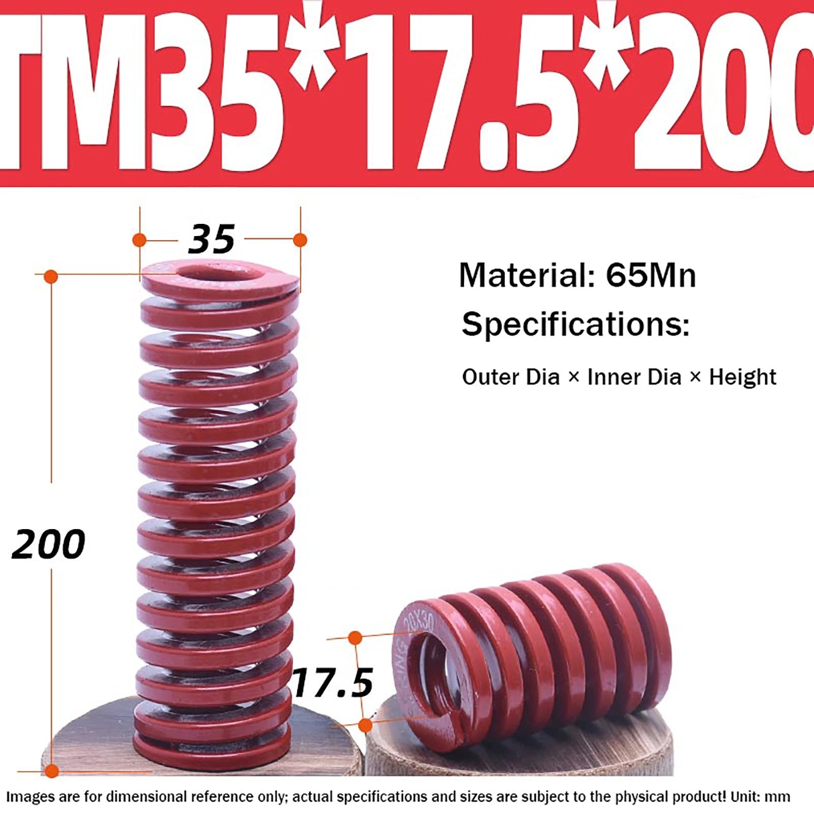 Heavy Load Duty Compression Die Spring, 8mm-50mm Diameter & Up To 400mm Long JIS