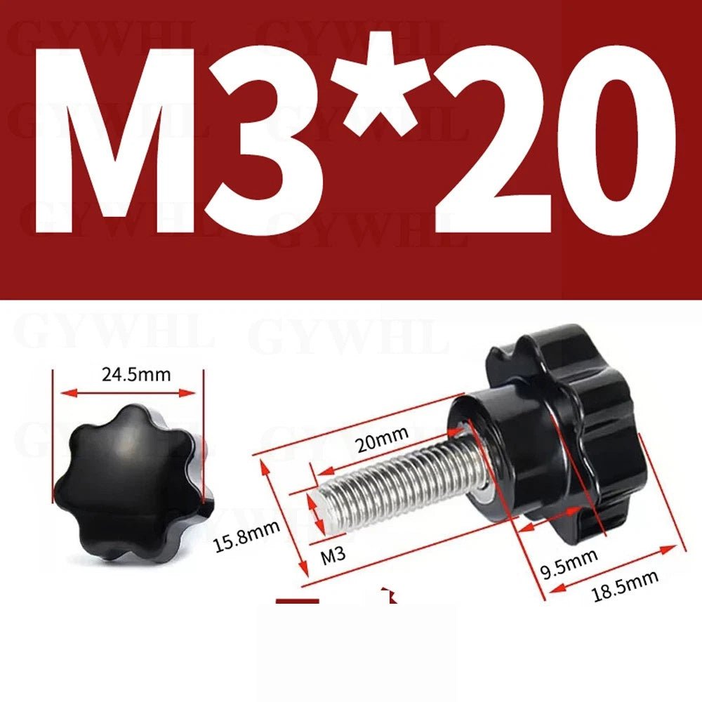 Star Bakelite Thumb Screws – Hand Clamping Knob Bolts, Stainless Steel Thread M3 to M12 - HomeDIYer