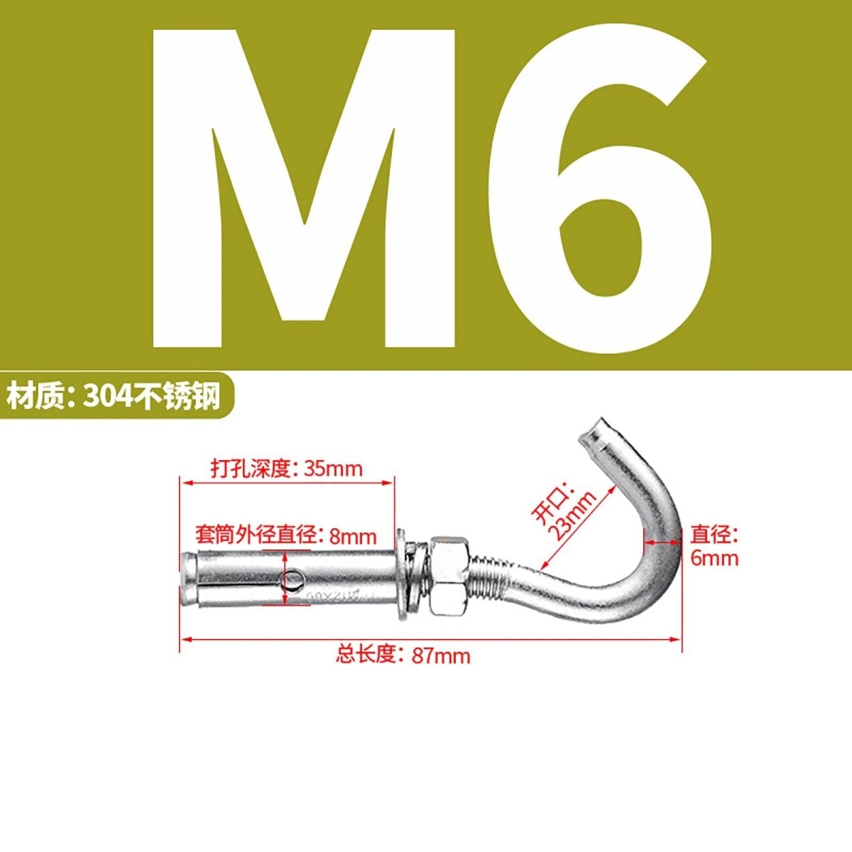 Heavy Duty Eye Bolt Shield Anchor Expansion Bolts — Closed Hook, Eye & Triangular Head - HomeDIYer
