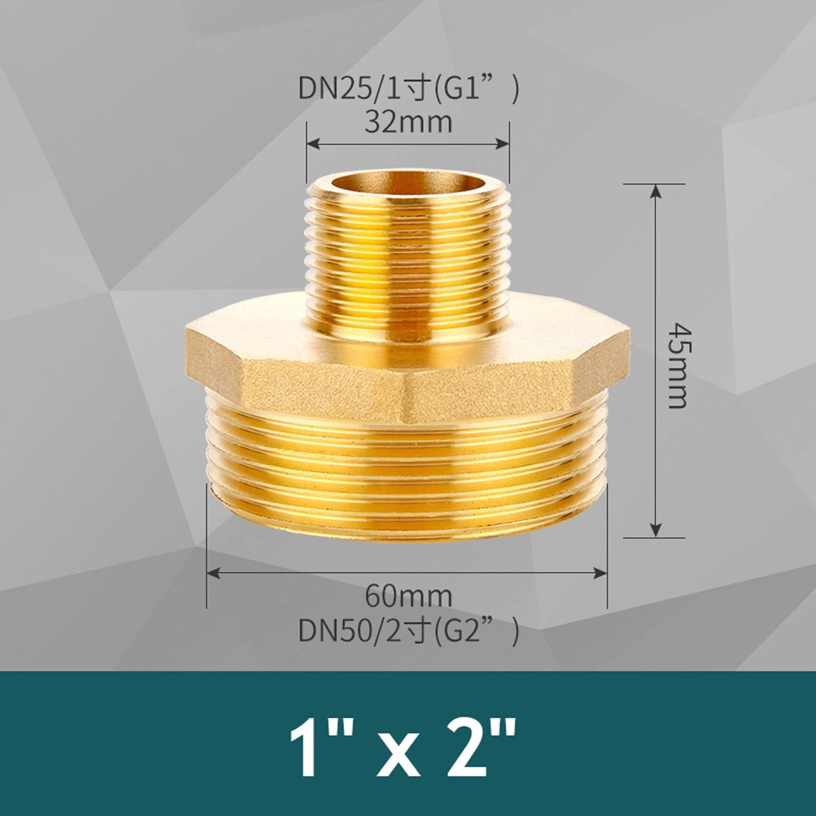 Brass BSP Male Hex Nipple Pipe Fitting — Equal & Reducing Threaded Connector