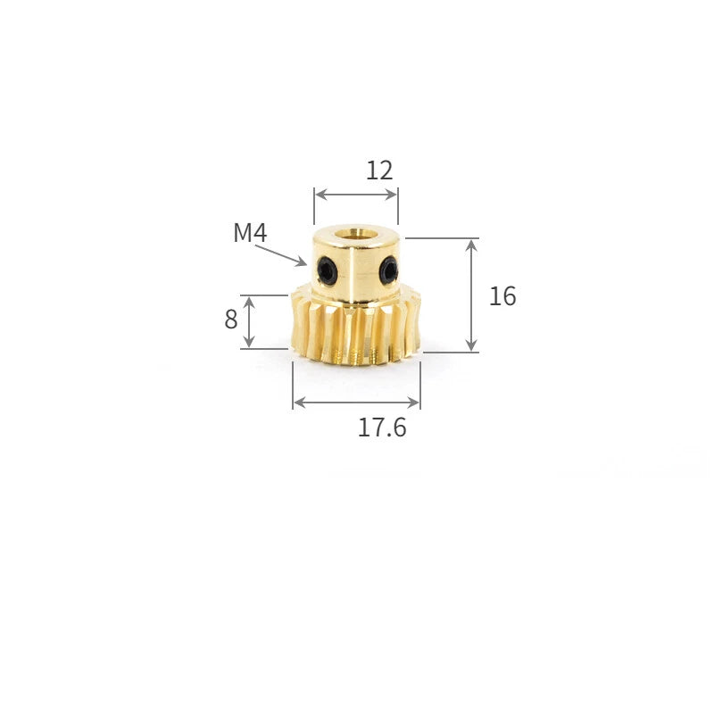 0.5/0.8 Module Worm Gear 20T-60T Teeth Brass Worm Gear Wheel & Worm Gear Shaft