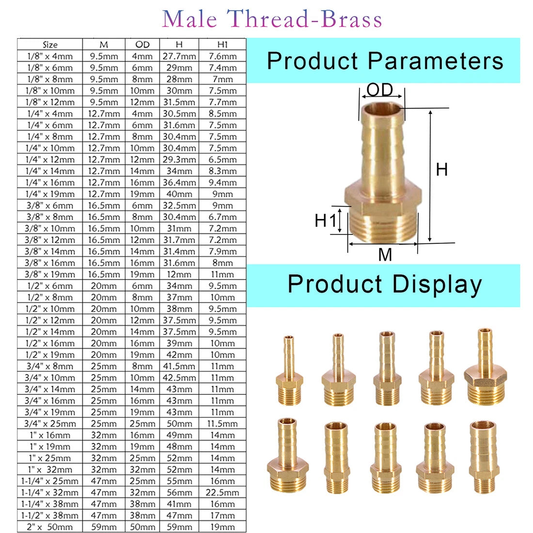 BSP Hose Barb Fittings — Brass & Stainless Steel, Male/Female Thread, Elbow, T, Y, Cross