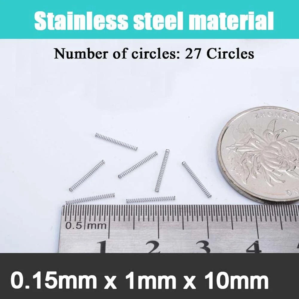 10Pcs 0.15mm WireDia 304 Stainles Steel Compression Spring Pressure Small Spring