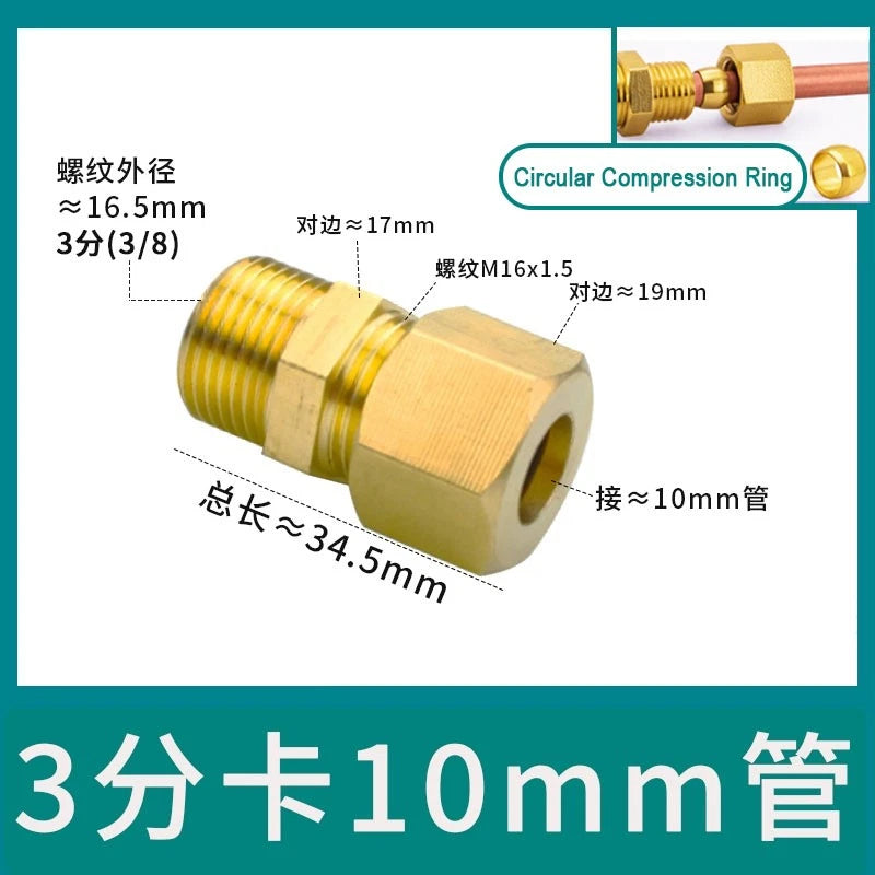 Brass Male Thread Compression Fittings – Circular, Conical & Double Ring, 1/8" to 1/2"