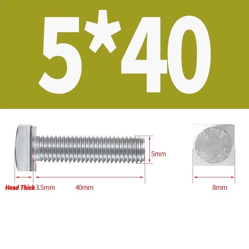 Square Head Bolts M4 M5 M6 M8 M10 M12 — A2 304 Stainless Steel, Multiple Lengths - HomeDIYer