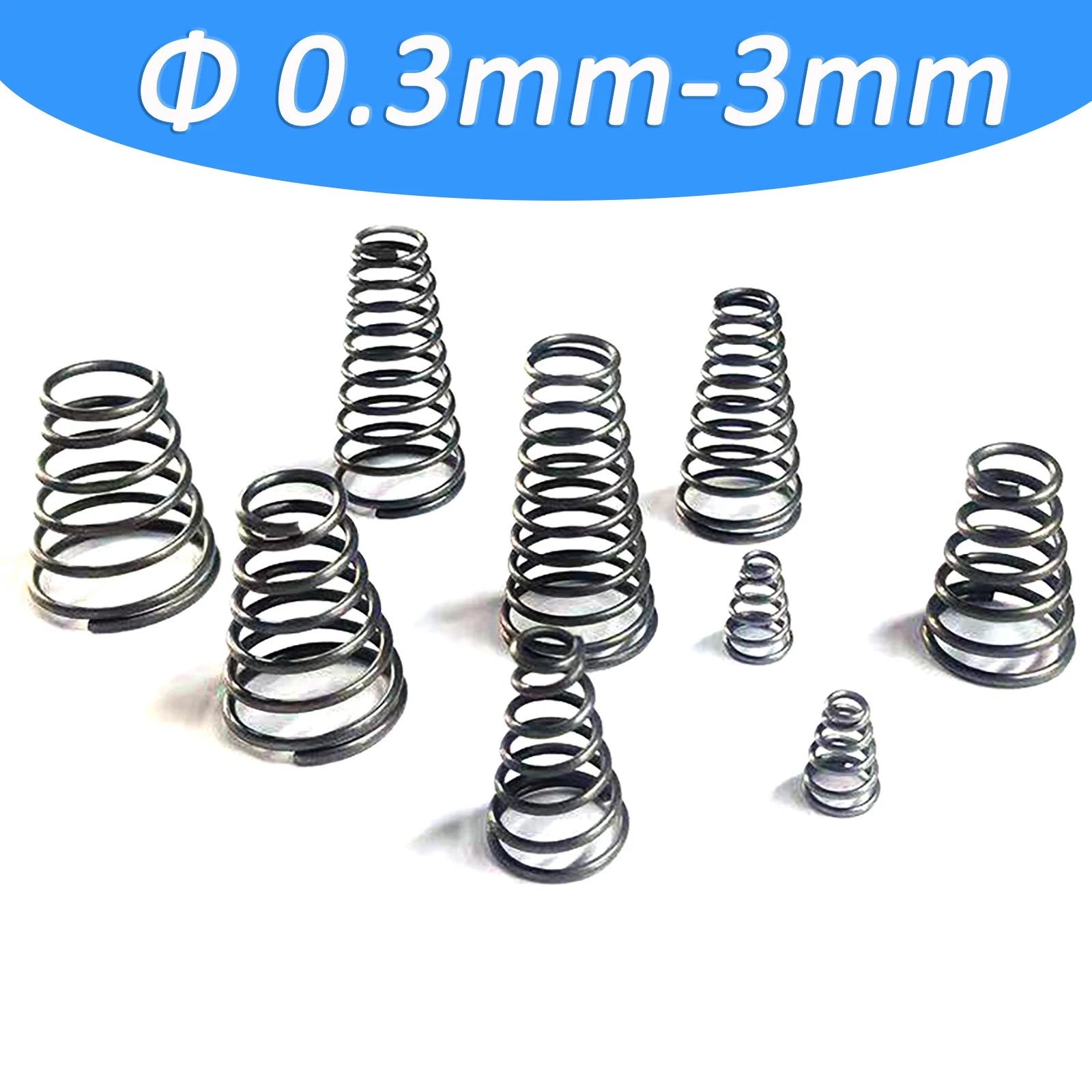Conical Compression Spring Tapered Spring Steel Wire 0.2-3mm Heavy Duty Cone DIY