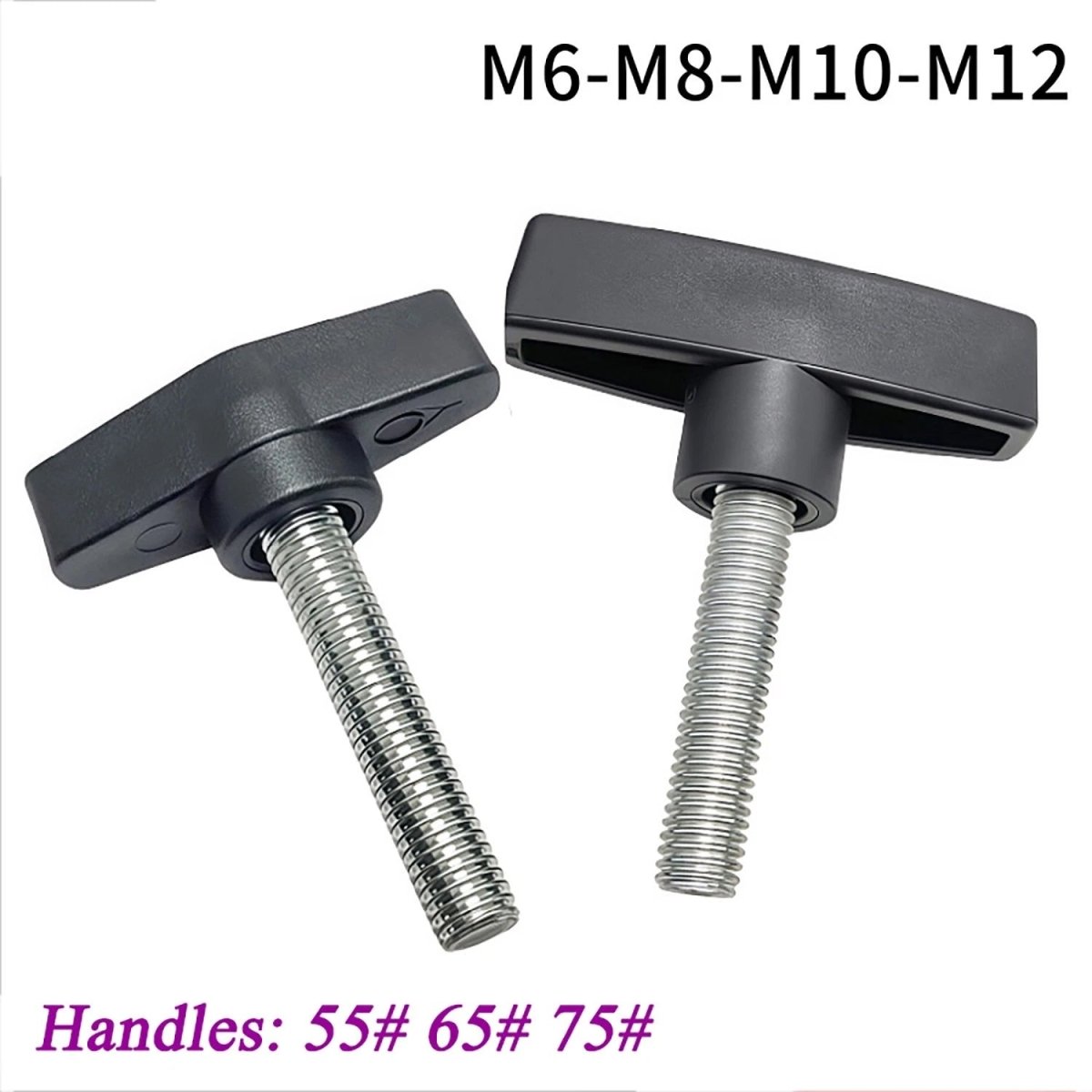M6 M8 M10 M12 T - Handle Thumb Screws — Wing Knob Clamping Bolts with Flange Nut - HomeDIYer