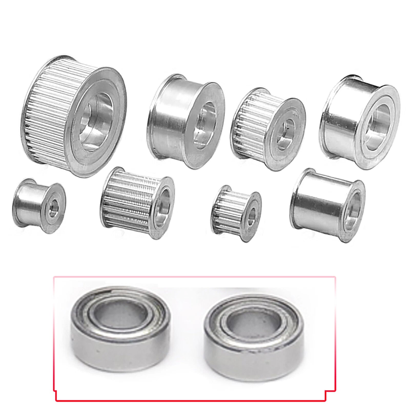 Idler Pulley 5M Timing Belt Pulley Bearing Smooth&Toothed 21mm Width 12-50 Tooth