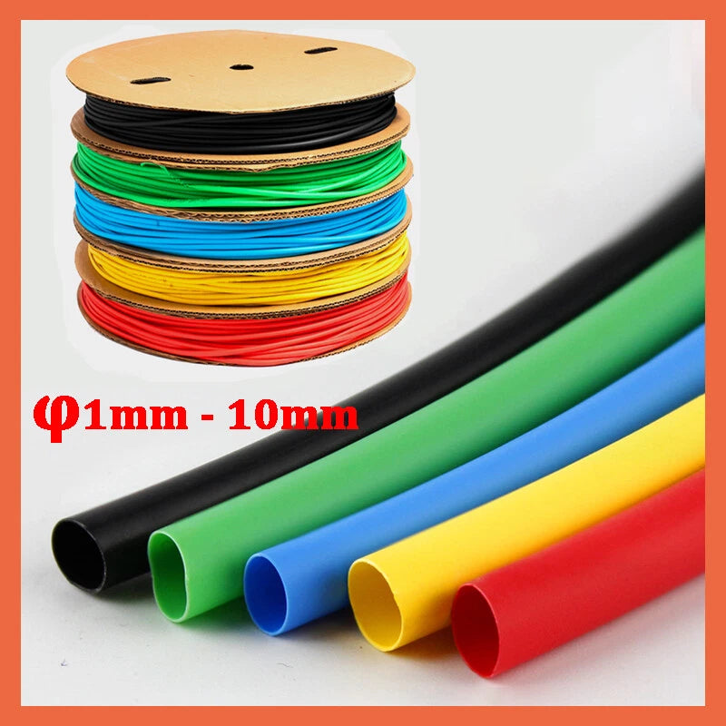 Heat Shrink Tubing Roll — 1mm to 10mm, Multiple Colors