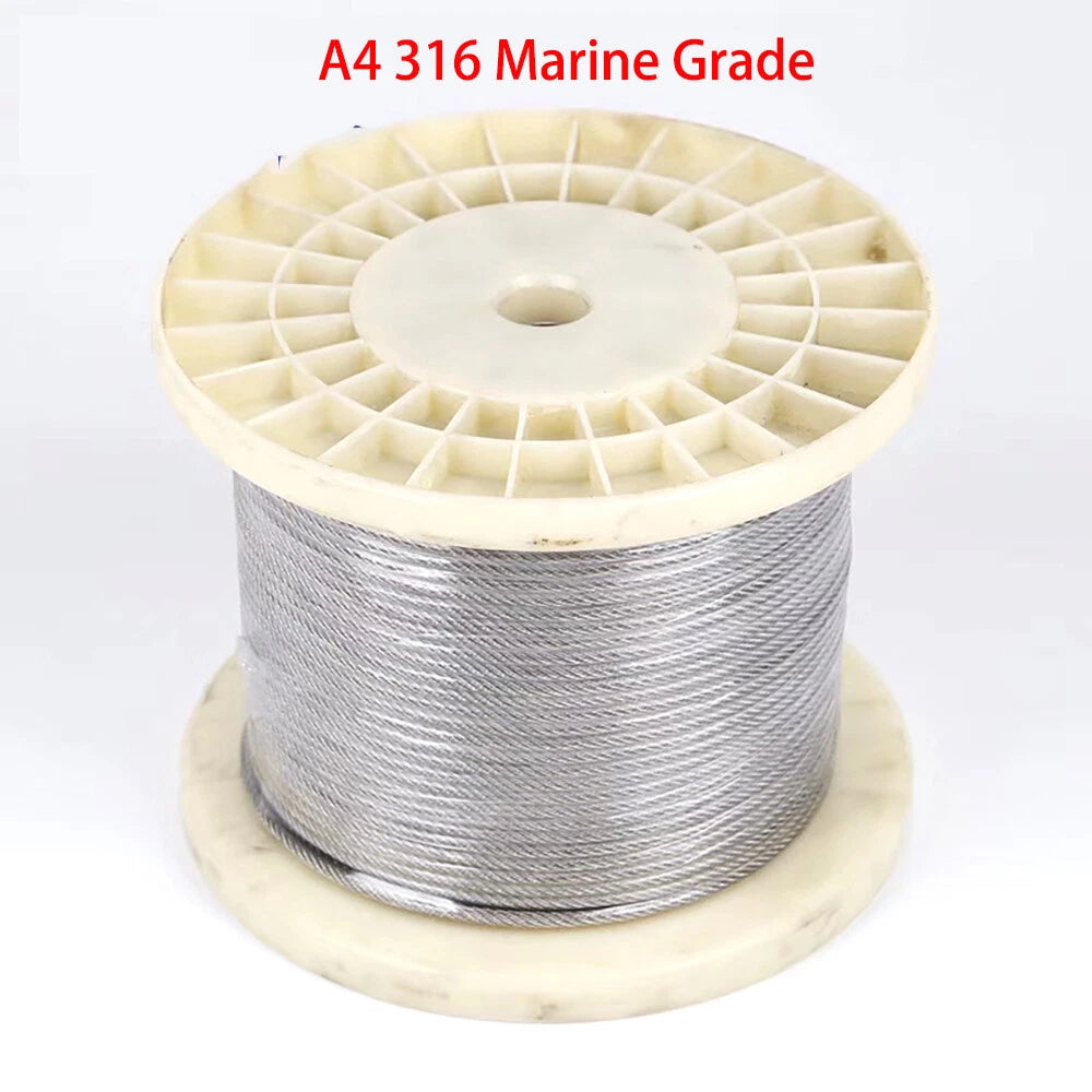 1mm 2mm 3mm 4mm To 12mm  316 Stainless Steel Steel Wire Rope Lifting Metal Cable