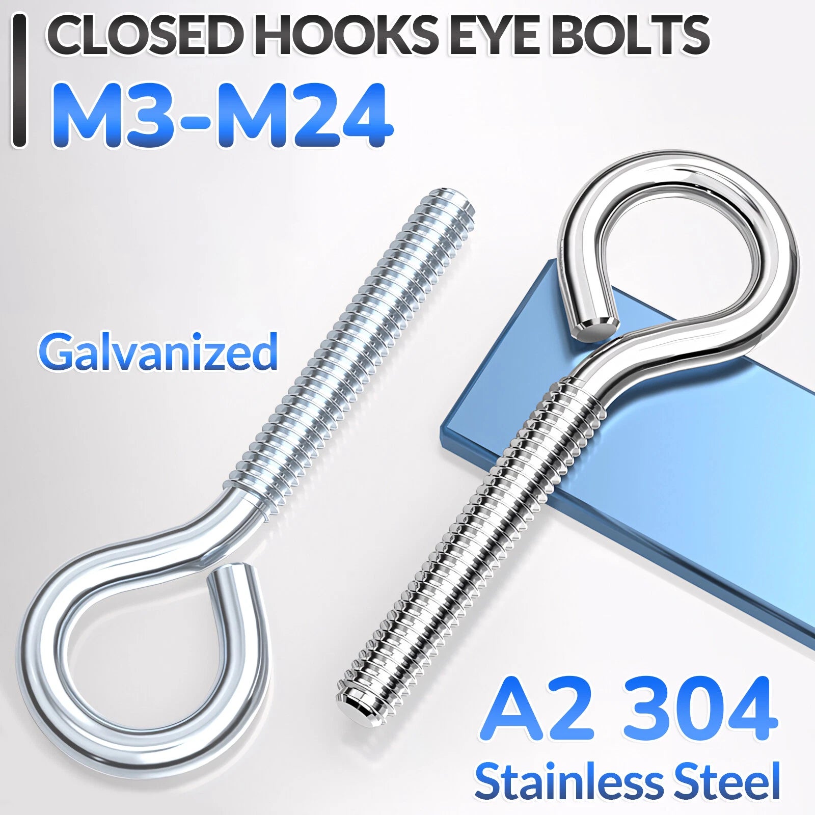 Galvanized Eye Screws Hooks Eye Bolts Closed Screws Rod Stainless Threaded Rings