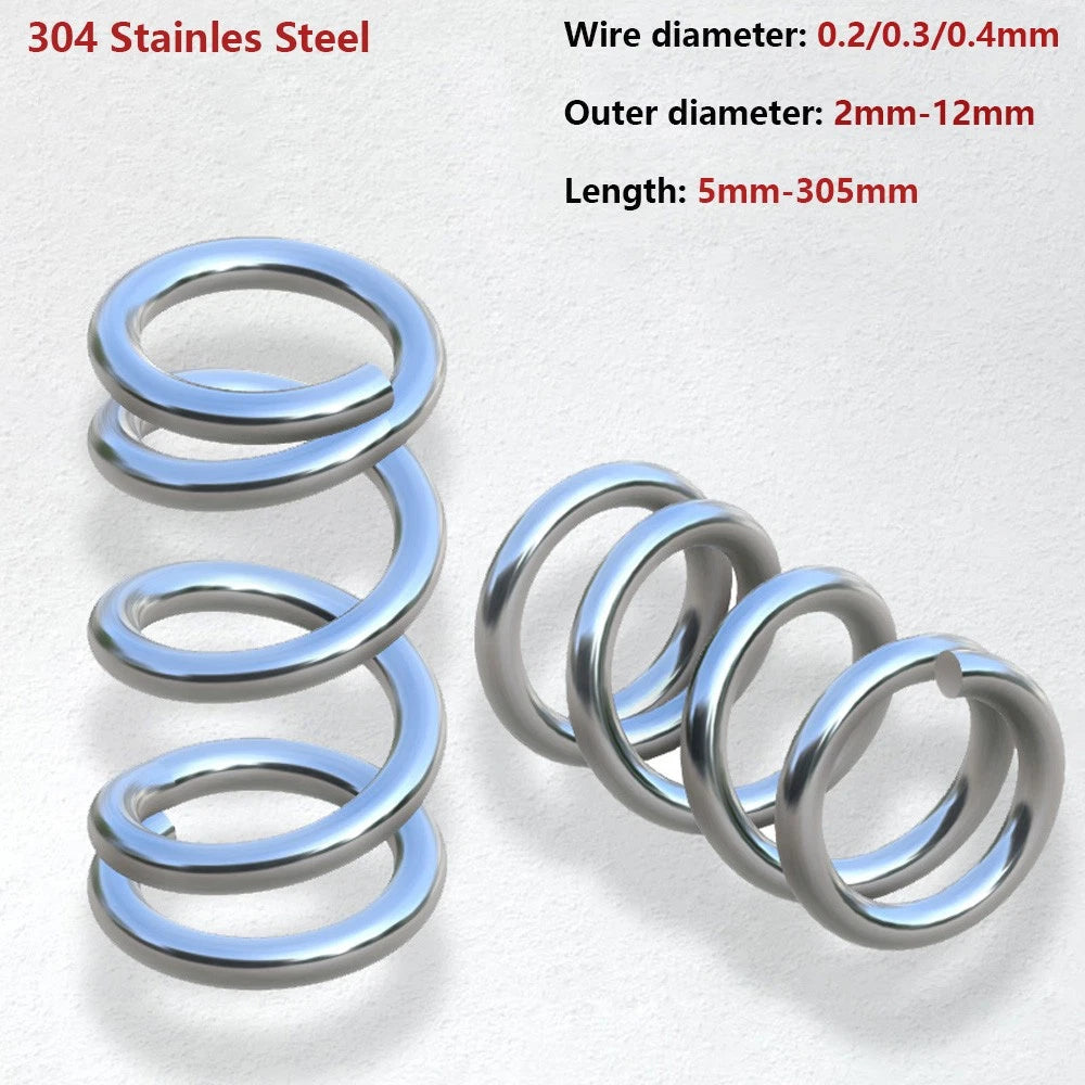Compression Spring Wire Dia 0.2-0.4mm &OD 2-12mm & 5-305mm Length Pressure Small