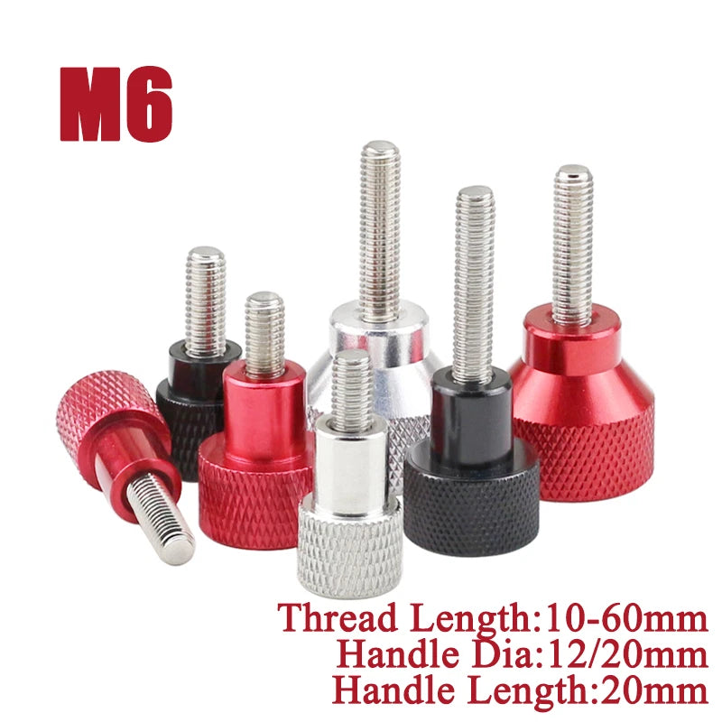 M6 Knurled Thumb Screws With Steps Hand Grip Knob Step Bolts Aluminium Alloy