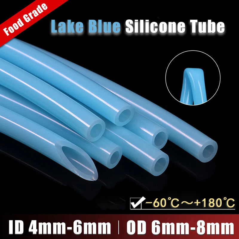 Food Grade Lake Blue Silicone Tube Beer Milk Hose Pipe Soft Rubber 4mm-6mm