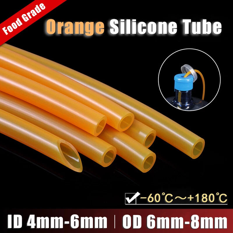 Orange Food Grade Silicone Tube – Flexible Hose Pipe for Beer, Milk & Liquid Transfer