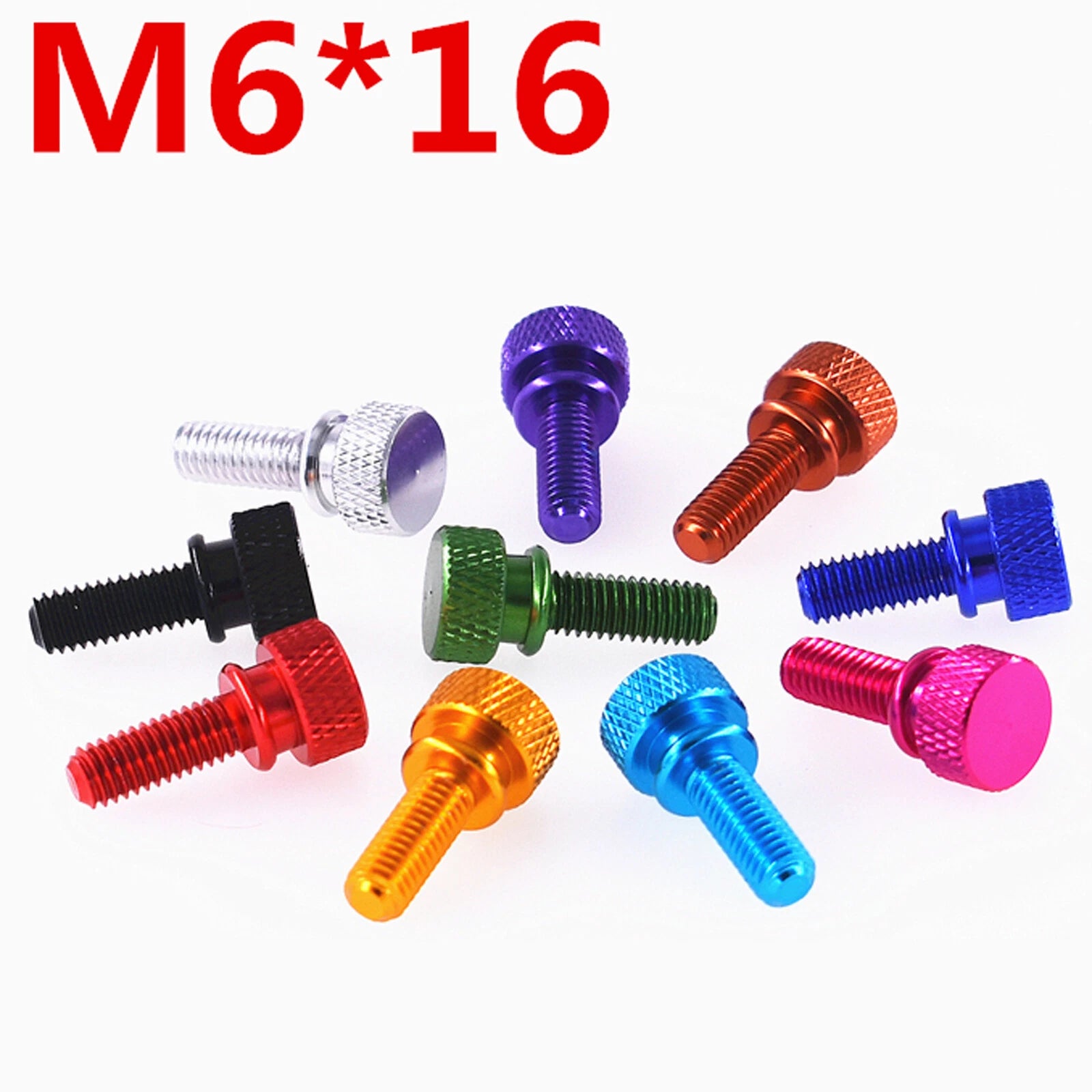 M6 Knurled Thumb Screws Aluminum Alloy Round high Step Hand Grip Knob Bolts