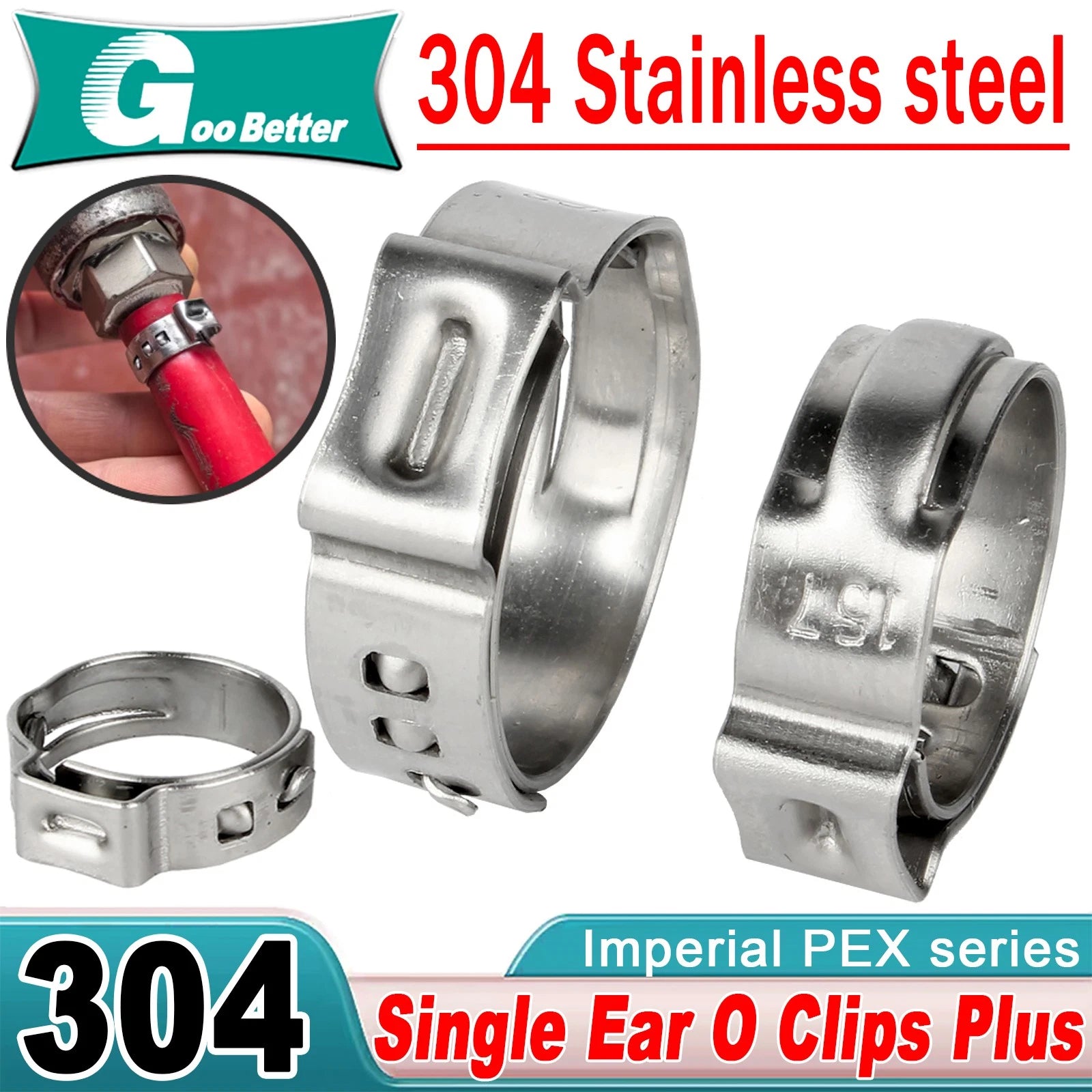 Single Ear O Clips Plus Mikalors 304 Stainless Steel Air Water Pipe Hose Clamps
