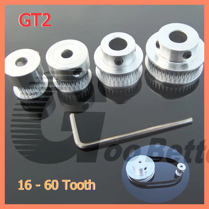 GT2 Timing Pulley Belt 2mm Pitch 16 - 60 Tooth Bore 3.17mm - 12mm for CNC Motor