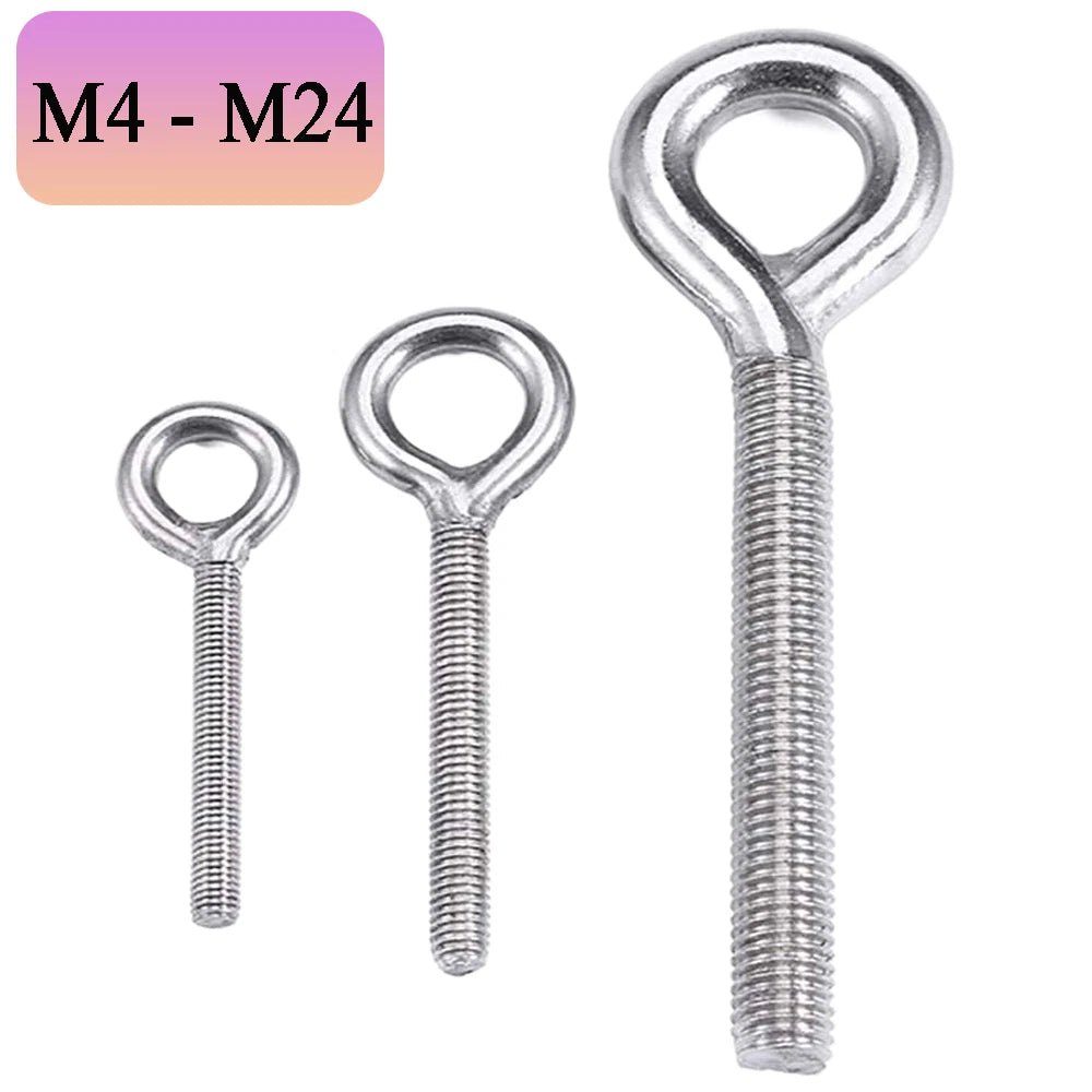 Stainless Steel Eye Bolts M4–M24 | A2 Forged Metric Lifting Ring Screws