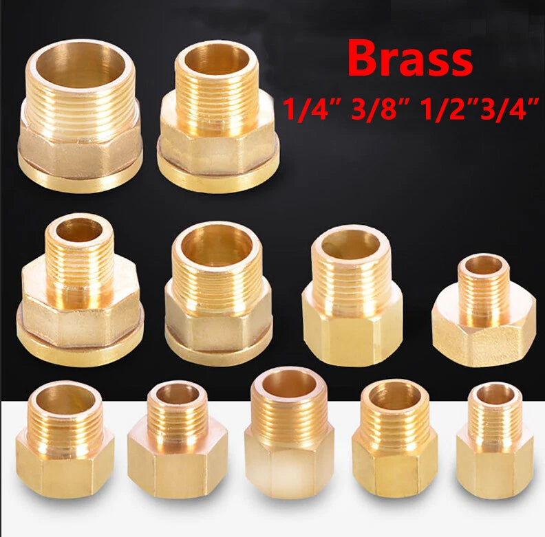 Brass BSP Reducing Nipple Connector — Male to Female Pipe Fitting Adapter (1/8" to 1")