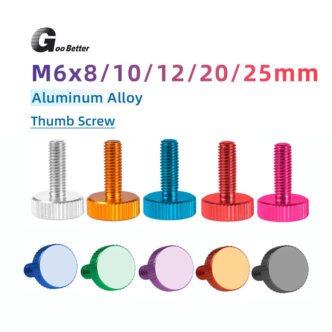 M6 Flat Knurled Head Thumb Screws DIY Chassis Modification Hand Turn Knob Bolt