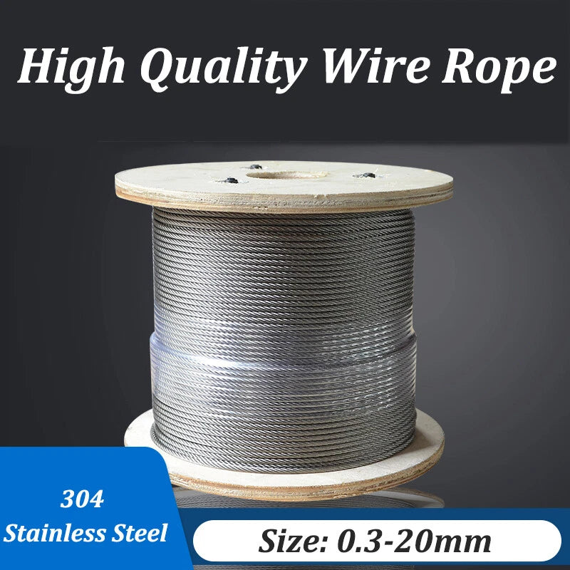 0.3mm 0.5mm 0.8mm 1mm 5mm 10mm 12mm 16mm 304 Steel Wire Rope Lifting Metal Cable