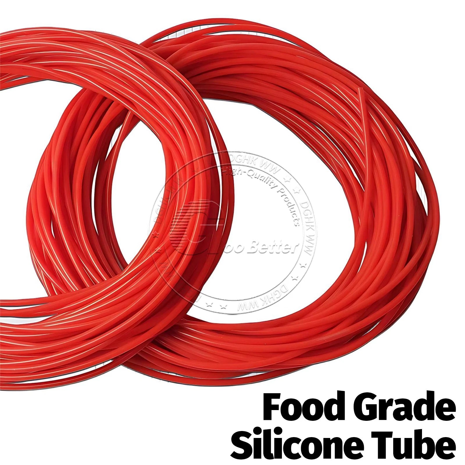 Red Food Grade Silicone Capillary Tube — ID 0.3mm to 4mm, 10 Meter