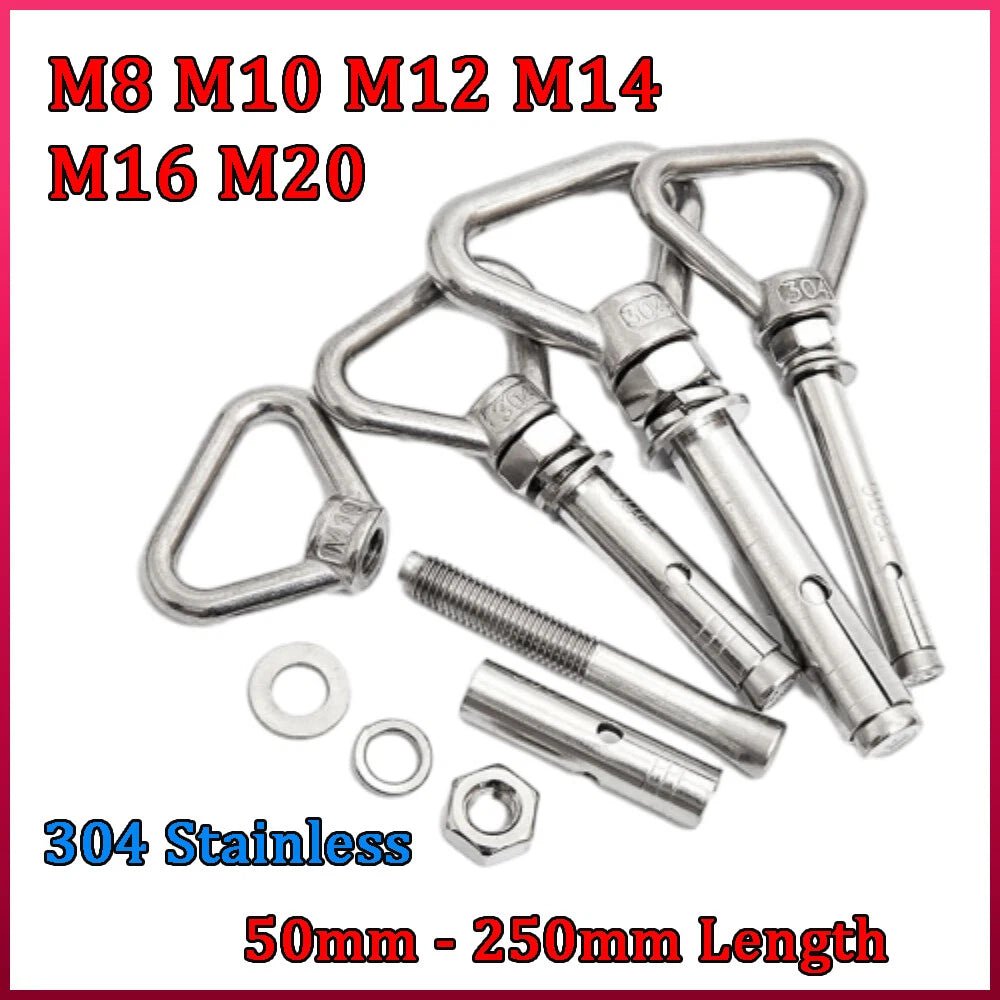 304 Stainless Steel Lifting Eye Ring Concrete Sleeve Anchor Bolts — M8 to M20 - HomeDIYer
