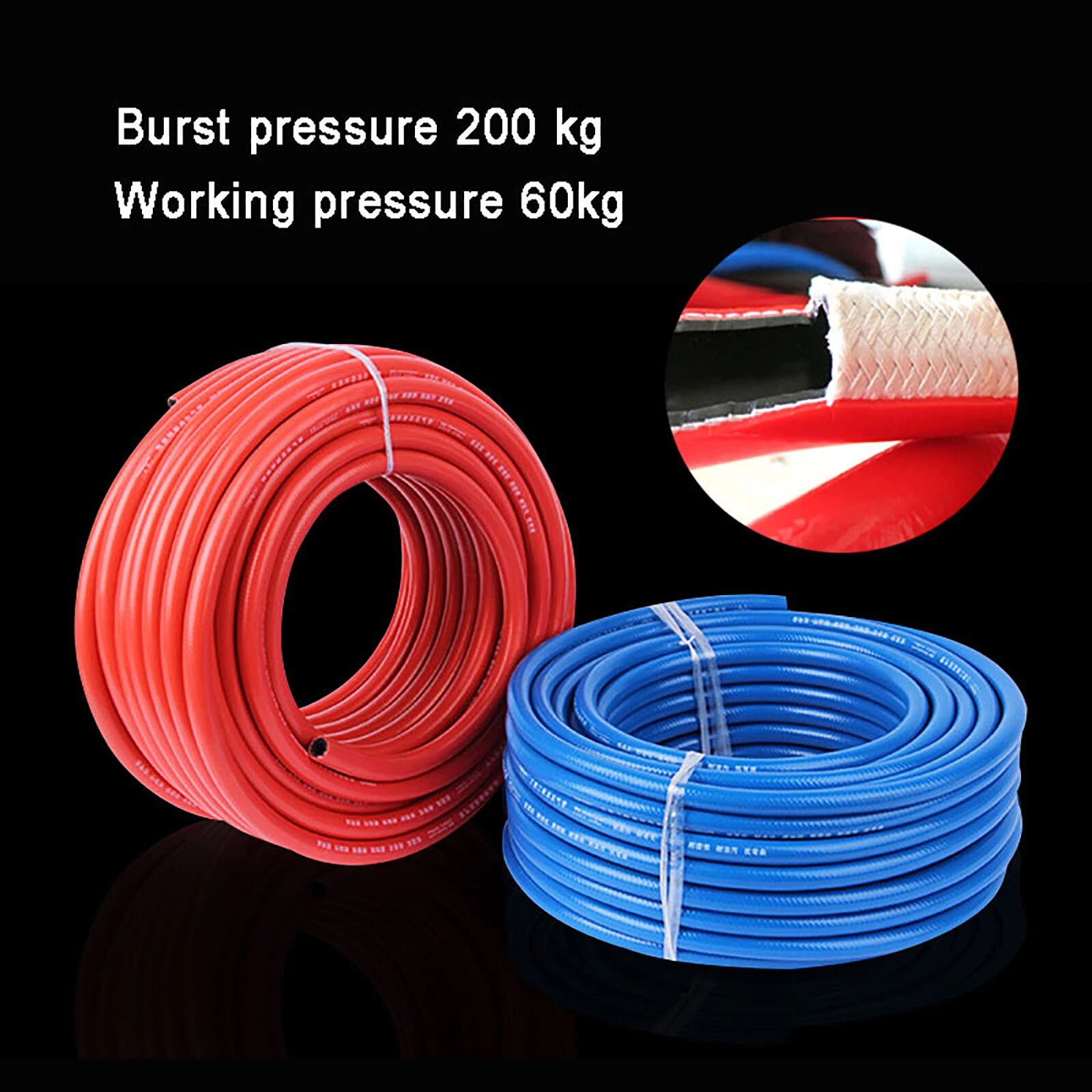 High Pressure Braided Rubber Fuel Hose — Petrol, Diesel & Oil Line | 8×14mm (ID×OD)