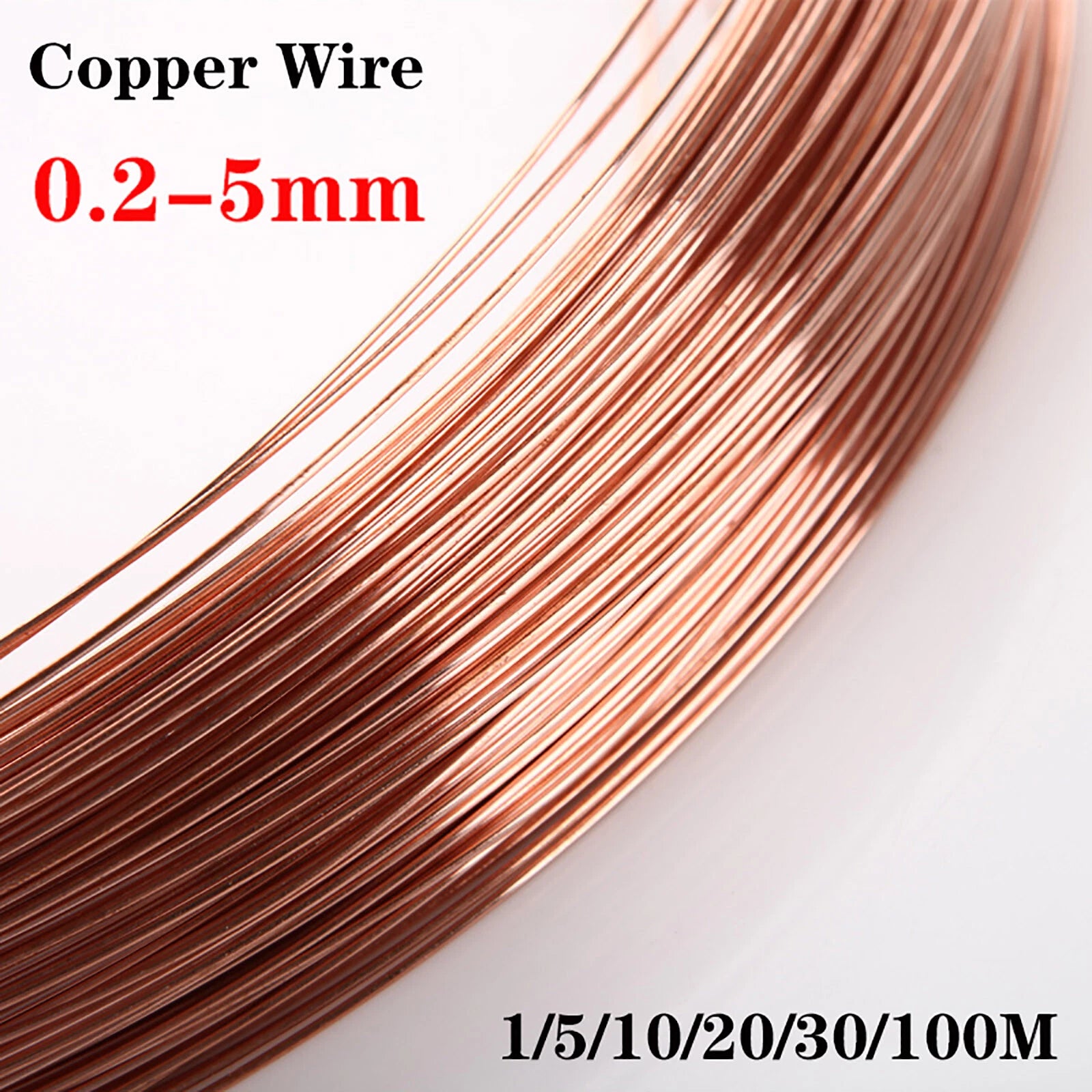 Copper Wire Round Solid Bare 0.2mm 0.3mm 0.4mm 0.5mm 0.6mm 0.8mm 1mm 2mm to 5mm