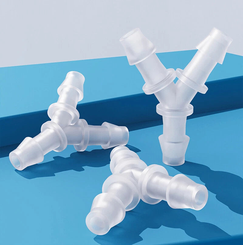 Y-Shape 3-Way Hose Connector — Barbed Fitting for Flexible Tubing